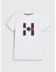 T-Shirt Tommy Equestrian H Horse Print blanc 2