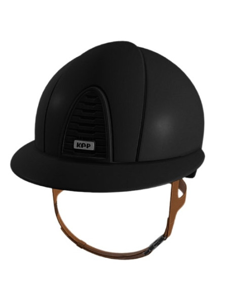 Casque Kep Cromo Matt 2.0 Visière Polo noir jugulaire beige