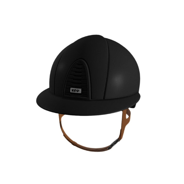 Casque Kep Cromo Matt 2.0 Visière Polo noir jugulaire beige