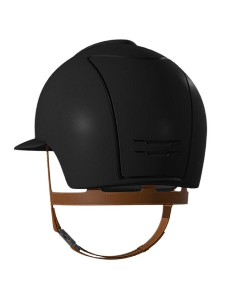Casque Kep Cromo Matt 2.0 Visière Polo noir jugulaire beige