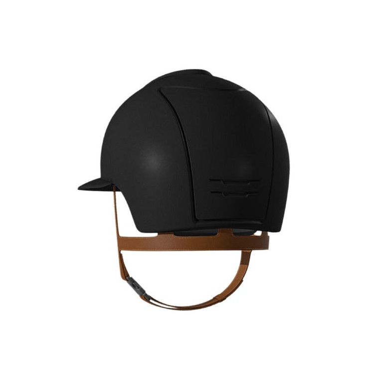Casque Kep Cromo Matt 2.0 Visière Polo noir jugulaire beige