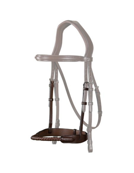 Dy’on Hackamore Muserolle En Cuir Brun – Tailles Poney à Plus, Adaptée à Tous Les Bridons