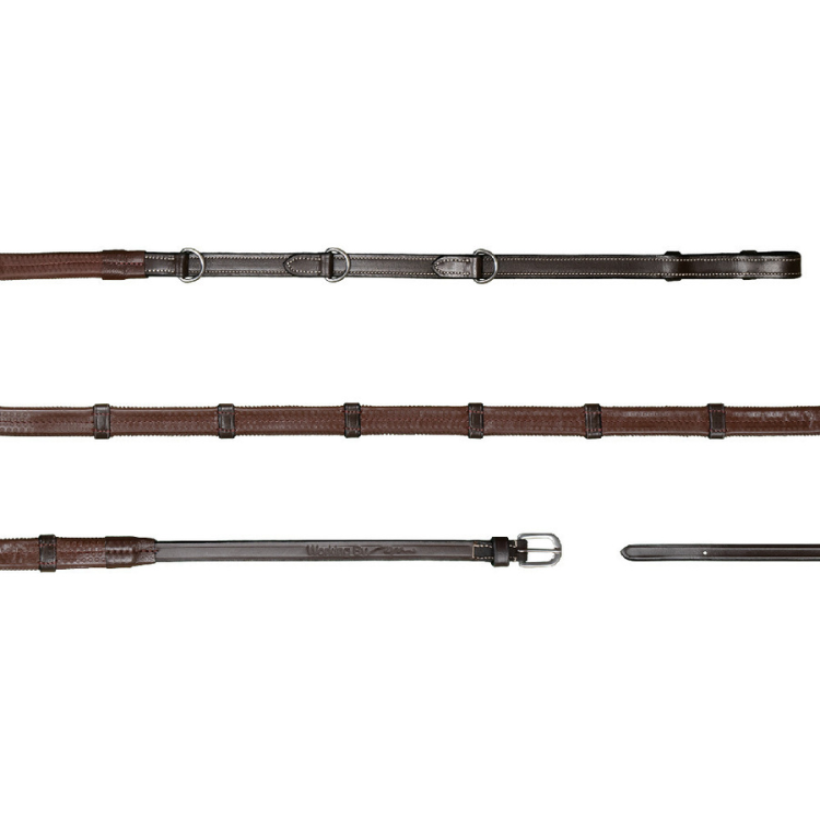 Rênes Howlett Dy'on 3 "D" Caoutchouc 1/2 Avec 7 Arrêtoirs Working marron