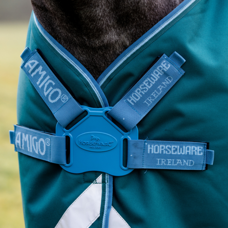 Couverture D'aiguillage Horseware Ireland Amigo Bravo 12 100g - Taille 75, Couleur Marine - Occasion Fonctionnelle