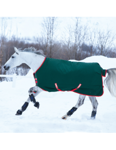 Couverture Horseware Rambo Original 400 grs vert/rouge