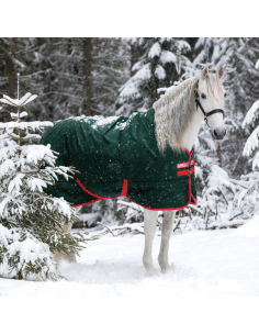 Couverture Horseware Rambo Original 400 grs vert/rouge 2