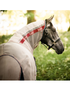 Chemise anti-mouches Horseware Rambo protector Disc beige liseré cerise 2