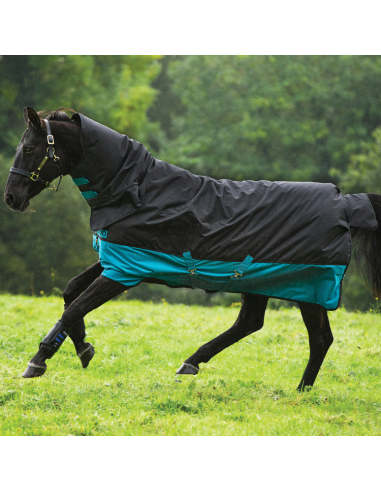 Couverture Horseware Mio All-in-one 200grs noir/turquoise