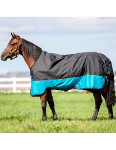 Couverture Horseware Mio Turnout 200grs noir/turquoise