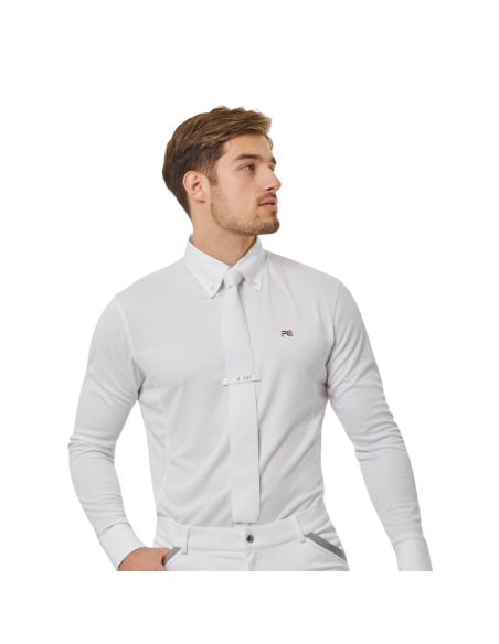 Polo De Concours Premier Equine Long Sleeve Show Shirt Giulio White