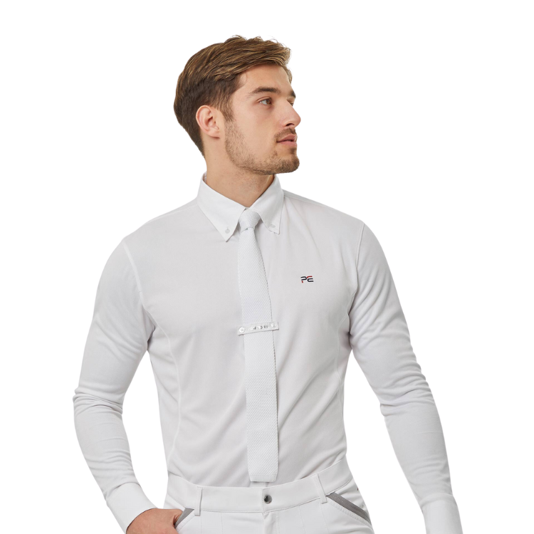 Polo De Concours Premier Equine Long Sleeve Show Shirt Giulio White
