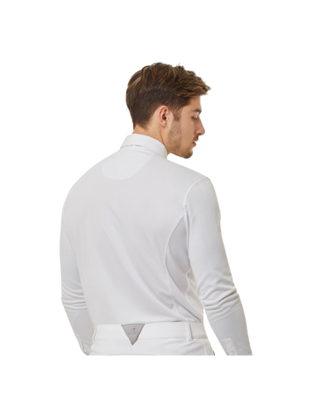 Polo De Concours Premier Equine Long Sleeve Show Shirt Giulio White