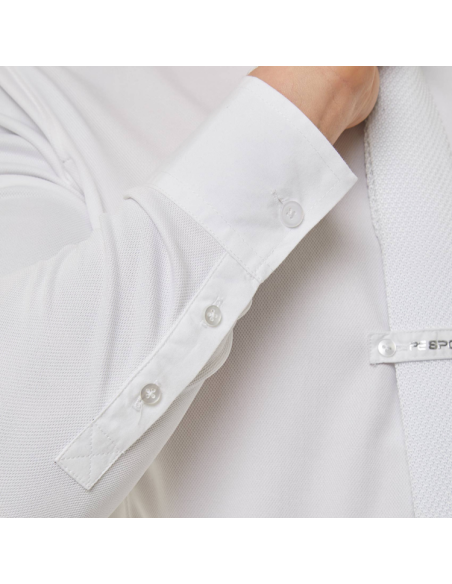Polo De Concours Premier Equine Long Sleeve Show Shirt Giulio White