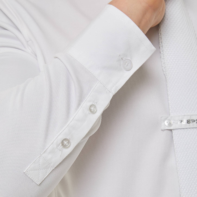 Polo De Concours Premier Equine Long Sleeve Show Shirt Giulio White