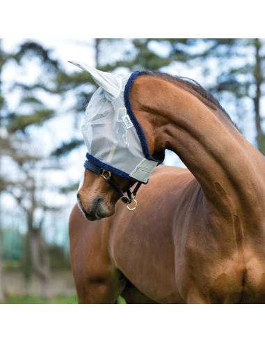 Masque Horseware Amigo Finemesh Flymask silver/marine