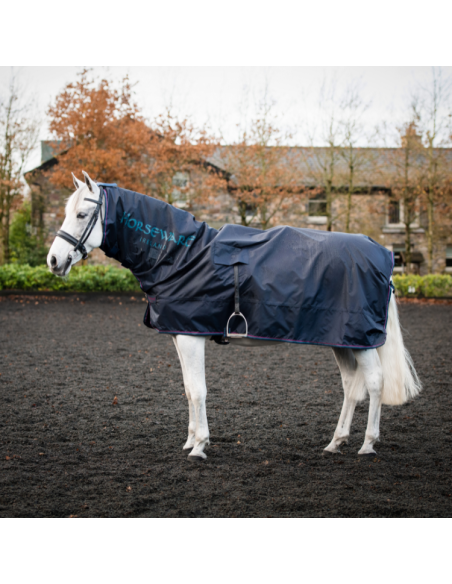 Couverture de pluie Horseware Rambo Mack In A Sack marine/bordeaux