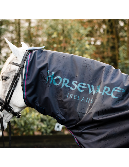 Couverture de pluie Horseware Rambo Mack In A Sack marine/bordeaux
