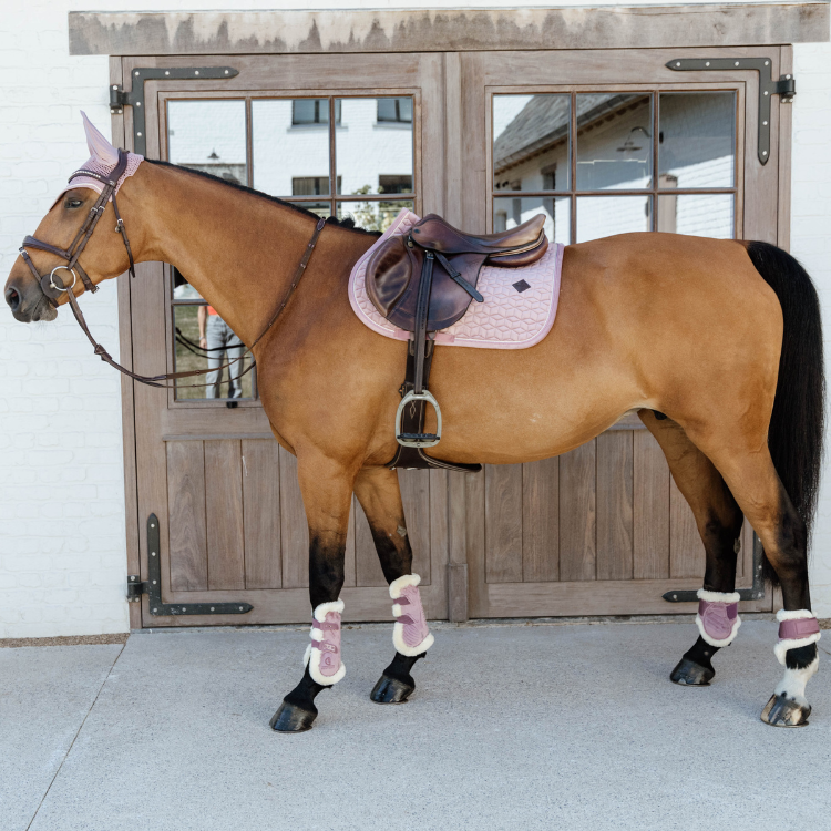 Protège Boulets Velvet Kentucky Mouton Vegan Jeunes Chevaux VIEUX ROSE