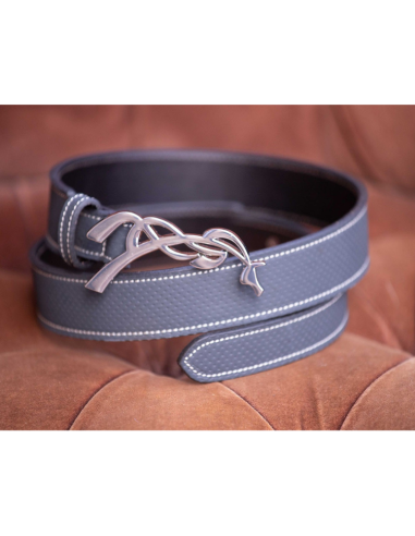 Penelope "Signature" Perforated Leather Belt Navy