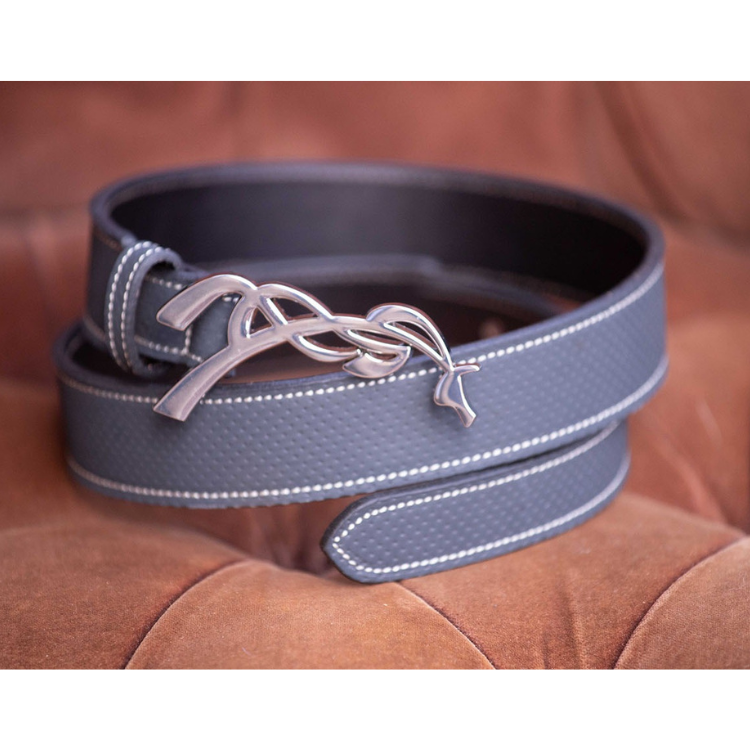 Ceinture Cuir Perforé Penelope "Signature" Marine