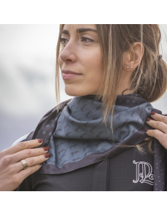 Foulard Pénélope noir/bleu canard