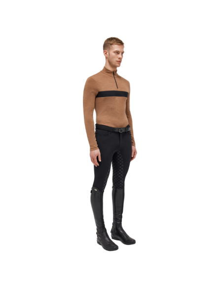 Sous Pull Cavalleria Toscana Tech Wool Half ZIP mocca