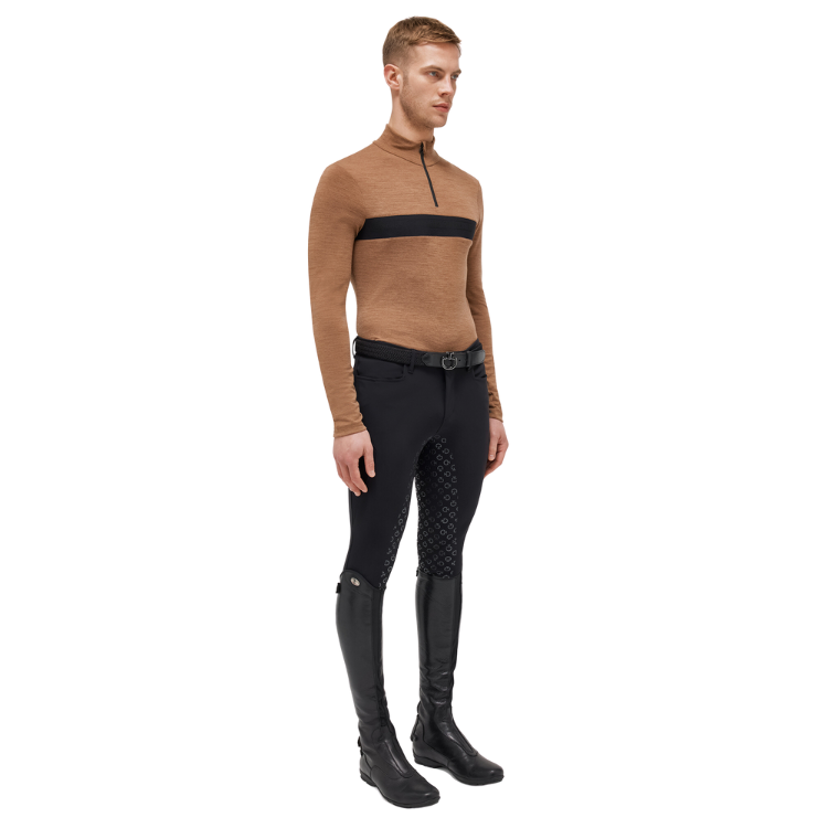 Sous Pull Cavalleria Toscana Tech Wool Half ZIP mocca