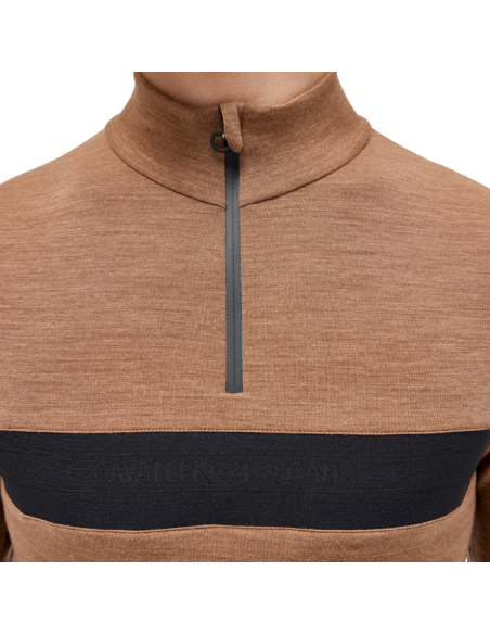 Sous Pull Cavalleria Toscana Tech Wool Half ZIP mocca