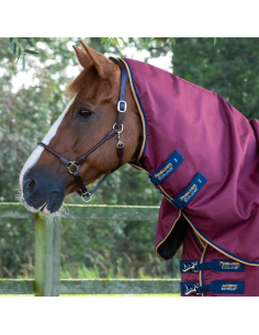 Couverture 0gr Premier Equine Akoni Stratus avec couvre-nuque classique vin 2
