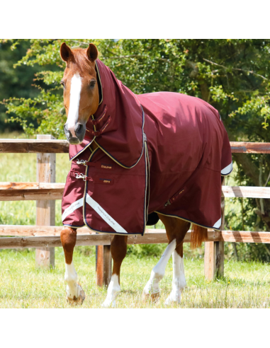 Premier Equine Buster Zero Turnout Rug with Classic Neck Cover Burgundy