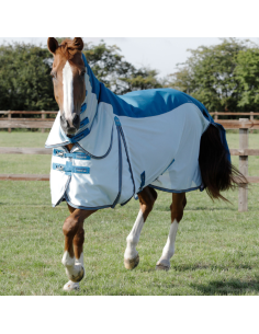 Tapis Anti-Mouches En Maille Premier Equine "Stay-Dry" Bleu