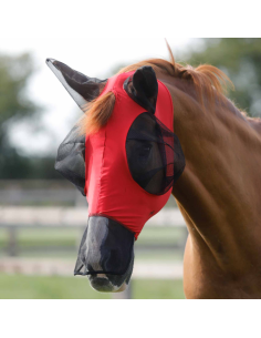 Masque Anti-Mouches Premier Equine "Comfort Tech" Xtra Rouge