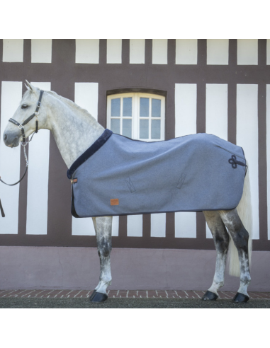 Couverture Paddock Wooltouch Bleu Chiné