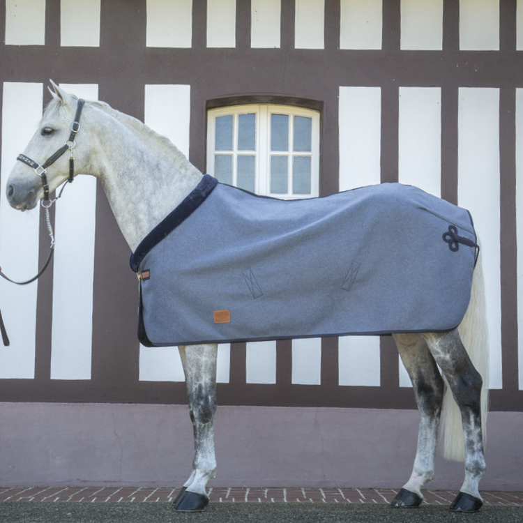 Couverture Paddock Wooltouch Bleu Chiné