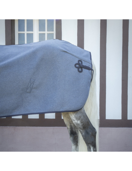 Couverture Paddock Wooltouch Bleu Chiné