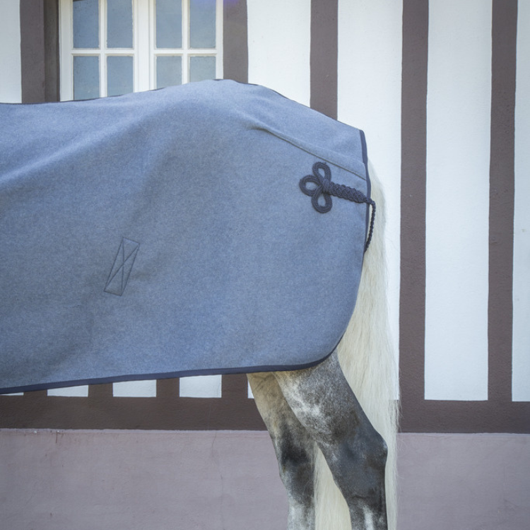 Couverture Paddock Wooltouch Bleu Chiné