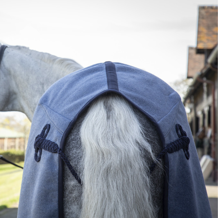 Couverture Paddock Wooltouch Bleu Chiné