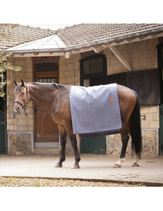 Carré De Laine Paddock Wooltouch Bleu Chiné