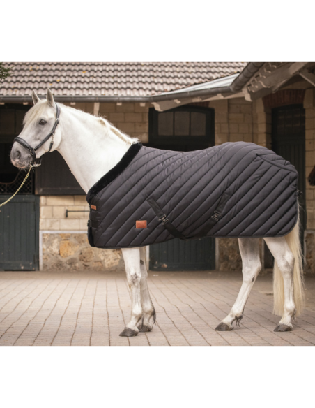Couverture D'écurie Diagonale Paddock Noir 400grs