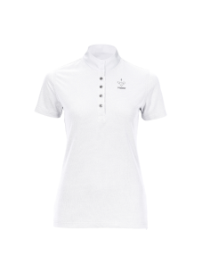 Polo Pikeur Manches Courtes A Strass blanc