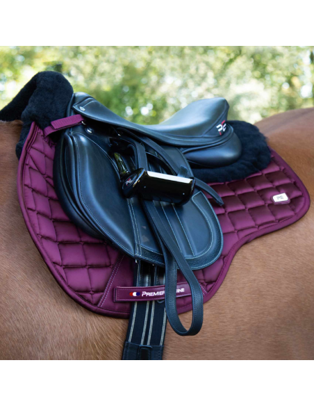 Tapis De Selle Premier Equine Satin Atlantis Jumping Bordeaux/Noir