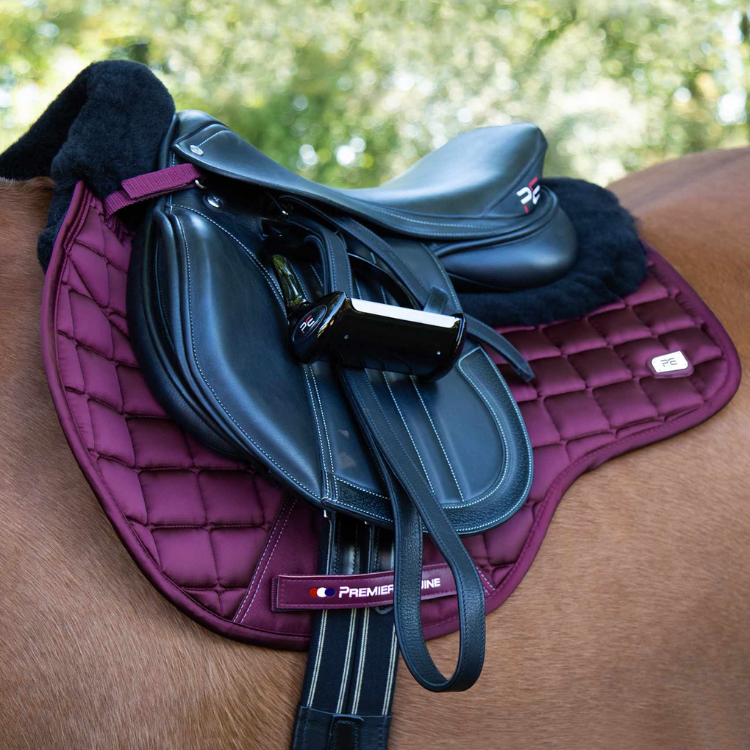 Tapis De Selle Premier Equine Satin Atlantis Jumping Bordeaux/Noir