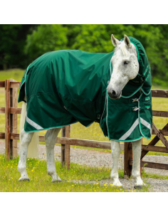 Couverture Premier Equine Buster 200G Avec Couvre Cou Snug-Fit Vert