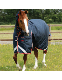 Couverture Premier Equine Buster Storm 200G Avec Couvre Cou Snug-Fit Marine