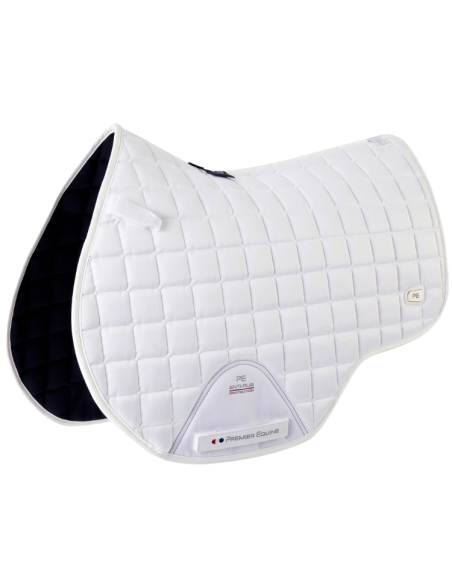 Tapis De Selle Premier Equine Alberta Satin Jumping Blanc