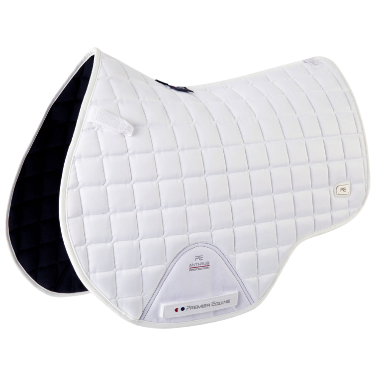 Tapis De Selle Premier Equine Alberta Satin Jumping Blanc