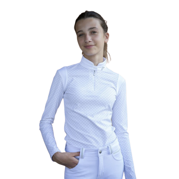Polo Pénélope "Seville" Manches Longues Enfant blanc