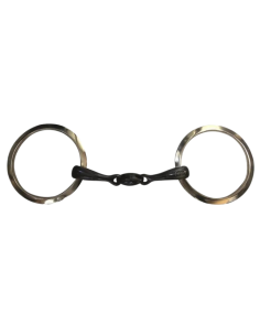 Jump'In French Mouth Loose Large Flat Ring Blue Steel Bit