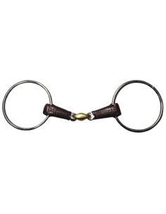 Jump'In French Mouth Large Loose Ring Leather Covered Bit