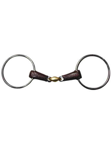 Jump'In French Mouth Large Loose Ring Leather Covered Bit